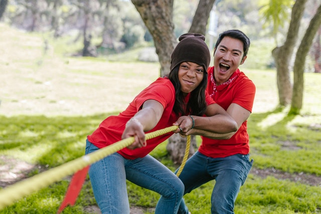 A tug of war rope, symbolizing the pull of conflict and the work of finding resolution and forgiveness