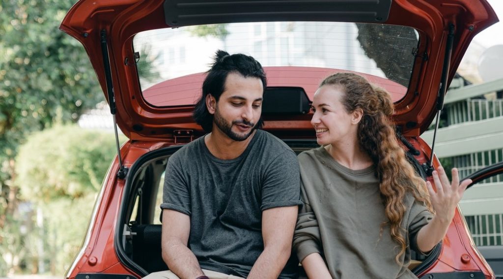 A couple supporting each other during a conversation